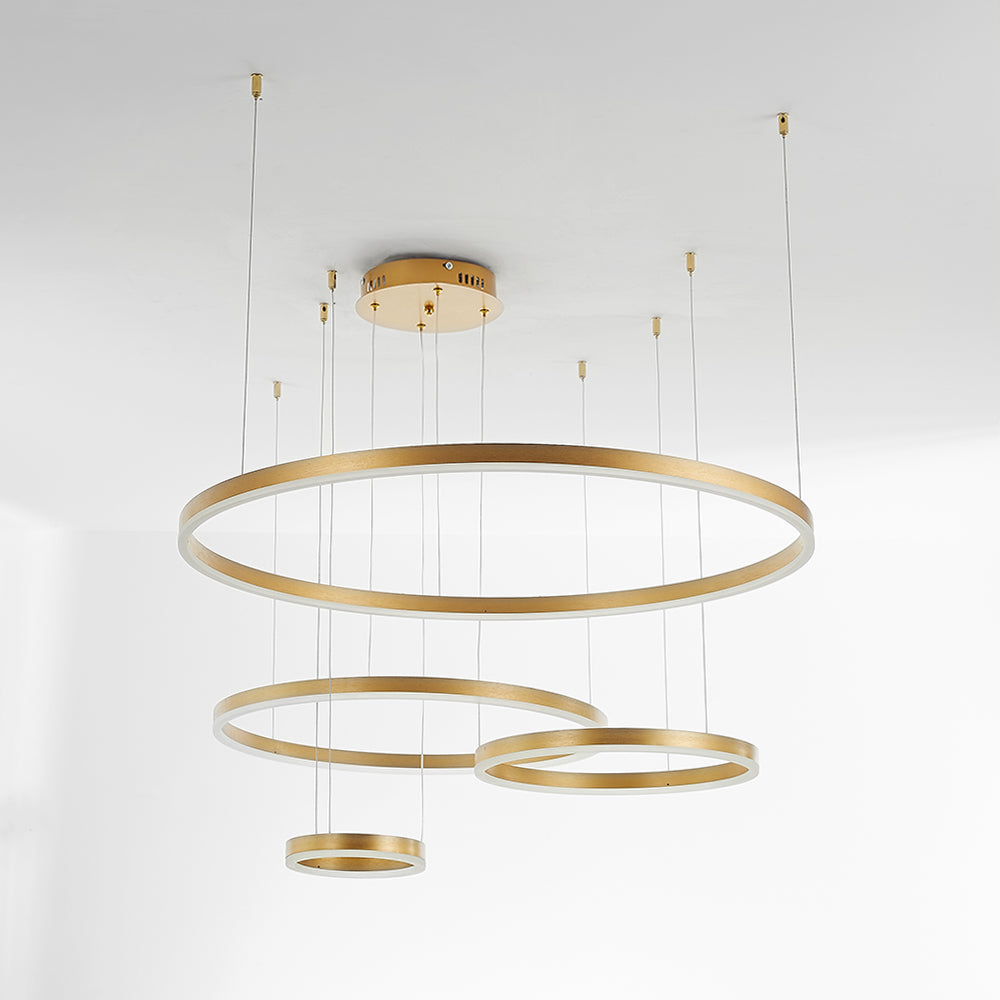 Zorin Suspension Anneau Moderne Métal Noir/Doré/Café Salon-Cielum