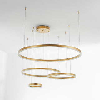 Zorin Suspension Anneau Moderne Métal Noir/Doré/Café Salon-Luire