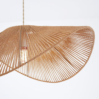 Ritta Twine Suspension Ronde Naturelle, Métal/Rotin, Marron/Beige, Cuisine/Bureau