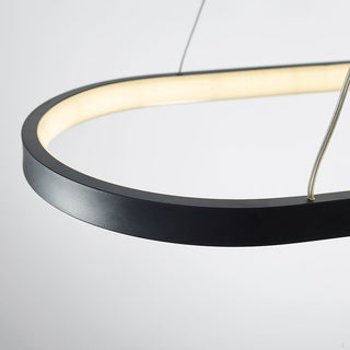 Arisha Suspension Ovale Moderne, Métal/Gel de Silice, Blanc/Noir/Or, Bar