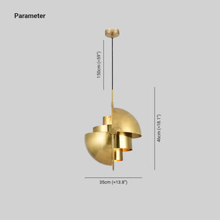 Arisha Luminaires Suspension LED Anneau Rétro Métal Chrome/Or Salon