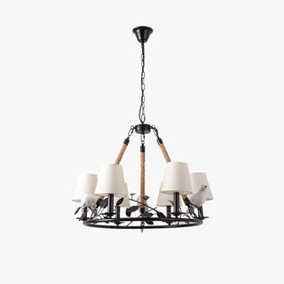 Epoch Vintage LED Lustre Noir Métal Tissu Salon/Chambre À Coucher