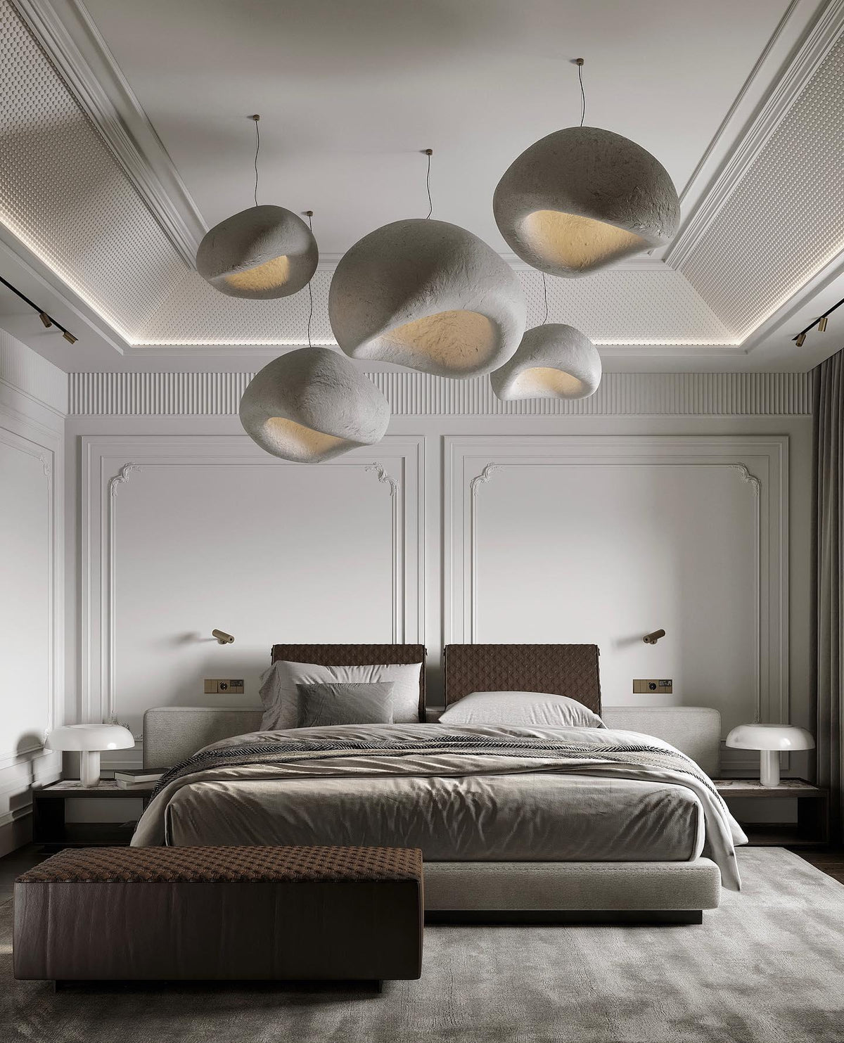 Chandelier Wabi-Sabi Pebble Cluster Organic Form Minimalist Artistic-Neutral Decor