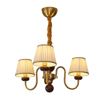 Erthaos Lustre Bois Tissu Plissé Élégance Traditionnelle-Luire
