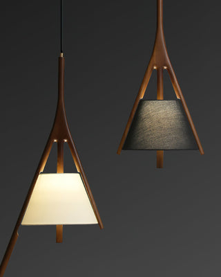 Zovenarae Triangulaire Bois Pendentif Lumière