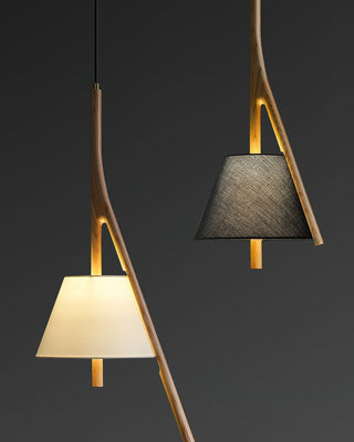 Zovenarae Triangulaire Bois Pendentif Lumière