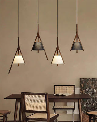 Zovenarae Triangulaire Bois Pendentif Lumière