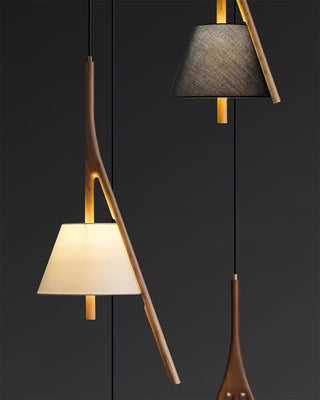 Zovenarae Triangulaire Bois Pendentif Lumière