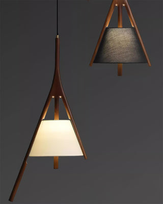 Zovenarae Triangulaire Bois Pendentif Lumière