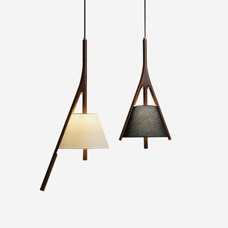 Zovenarae Triangulaire Bois Pendentif Lumière