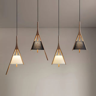 Zovenarae Triangulaire Bois Pendentif Lumière