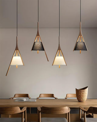 Zovenarae Triangulaire Bois Pendentif Lumière