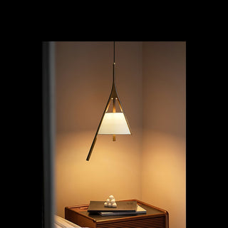 Zovenarae Triangulaire Bois Pendentif Lumière