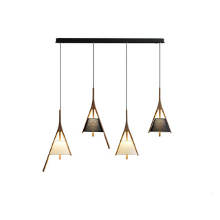 Zovenarae Triangulaire Bois Pendentif Lumière