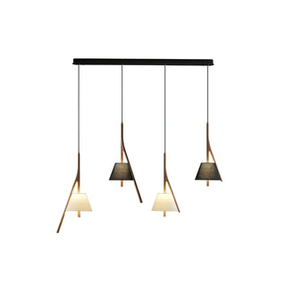 Zovenarae Triangulaire Bois Pendentif Lumière