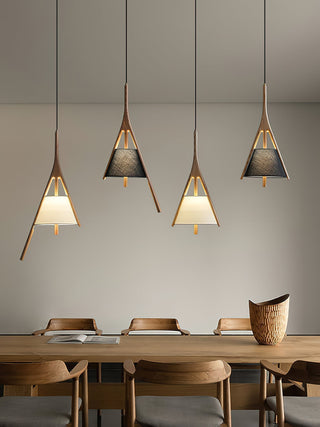 Zovenarae Triangulaire Bois Pendentif Lumière