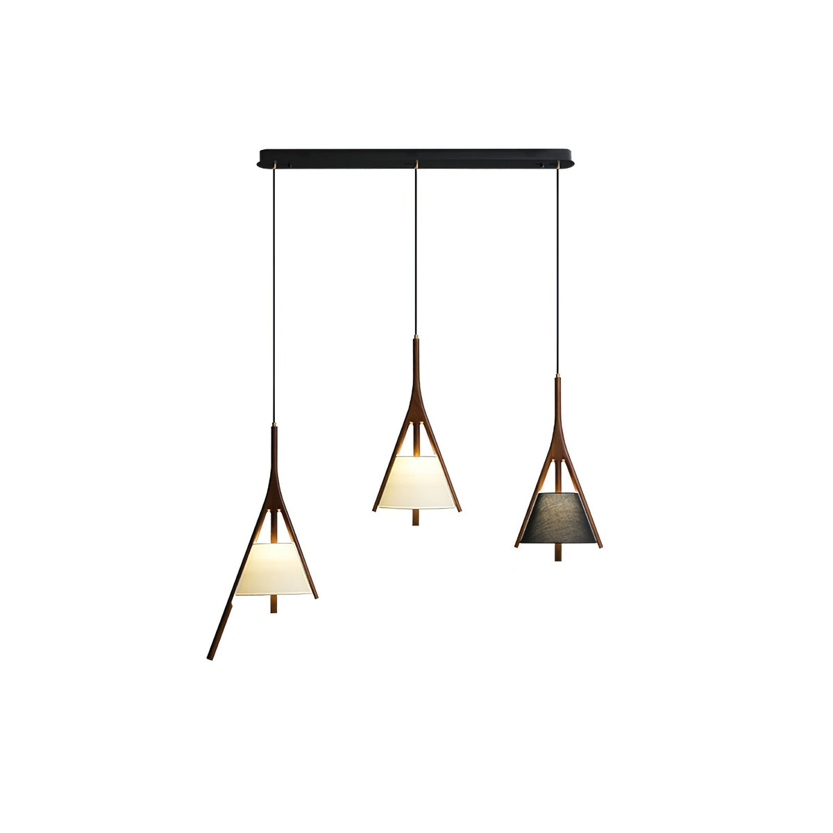 Zovenarae Triangulaire Bois Pendentif Lumière