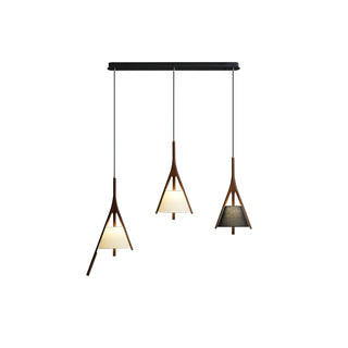 Zovenarae Triangulaire Bois Pendentif Lumière