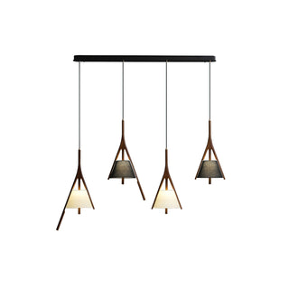 Zovenarae Triangulaire Bois Pendentif Lumière