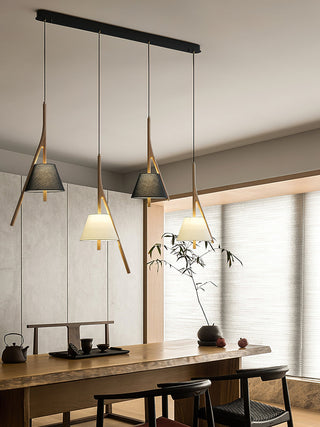 Zovenarae Triangulaire Bois Pendentif Lumière