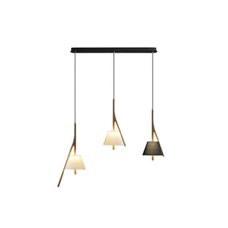 Zovenarae Triangulaire Bois Pendentif Lumière