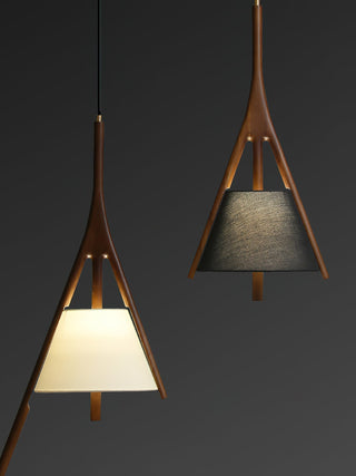 Zovenarae Triangulaire Bois Pendentif Lumière