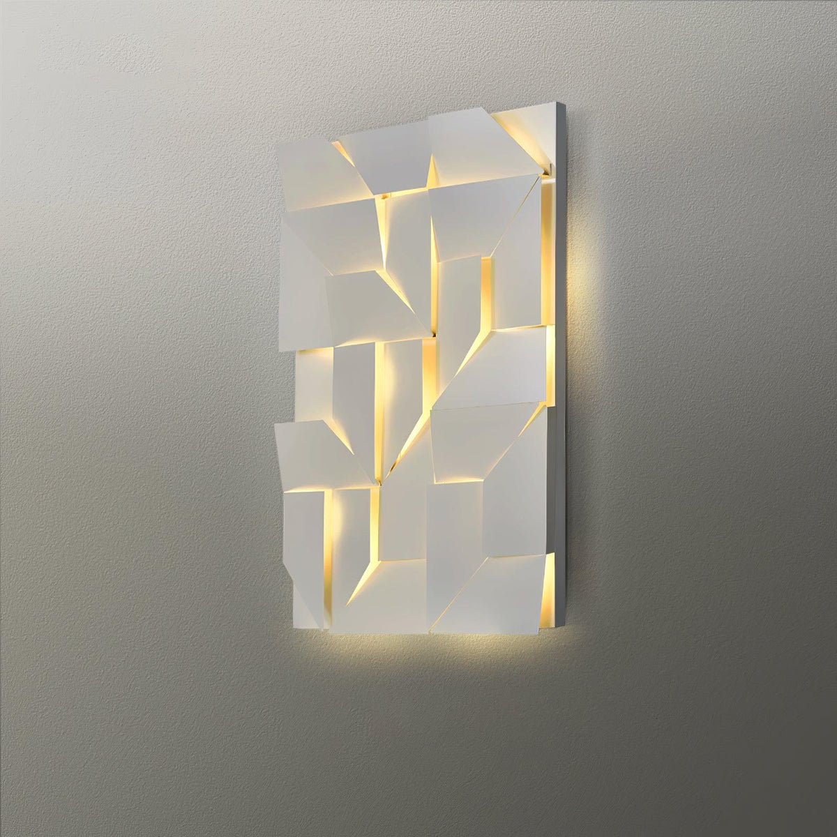 Wall Lamp 3D Geometric Panels Layered Light Art Remote Dimming Modern-Neutral Decor
