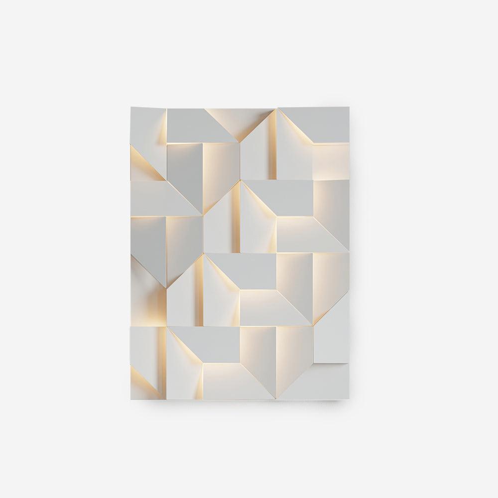 Wall Lamp 3D Geometric Panels Layered Light Art Remote Dimming Modern-Neutral Decor