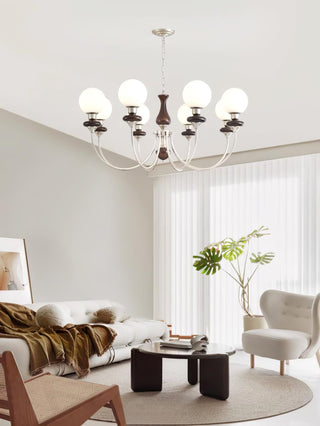 Lustra Lustre Rétro Laiton Noyer Verre
