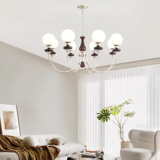 Lustra Lustre Rétro Laiton Noyer Verre
