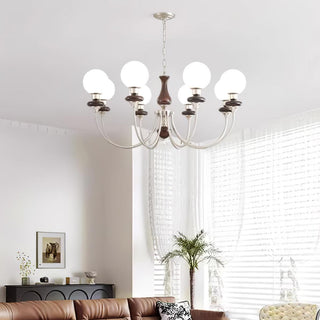 Lustra Lustre Rétro Laiton Noyer Verre