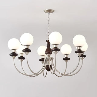 Lustra Lustre Rétro Laiton Noyer Verre