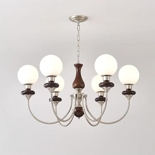 Lustra Lustre Rétro Laiton Noyer Verre