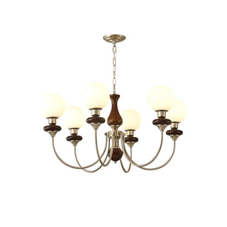 Lustra Lustre Rétro Laiton Noyer Verre
