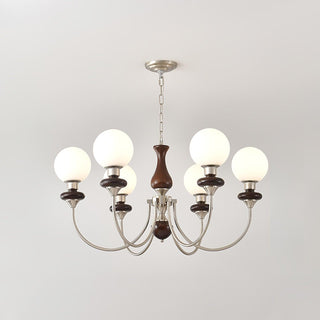 Lustra Lustre Rétro Laiton Noyer Verre
