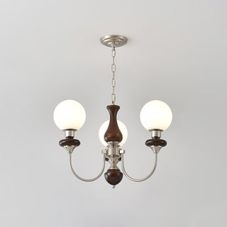 Lustra Lustre Rétro Laiton Noyer Verre