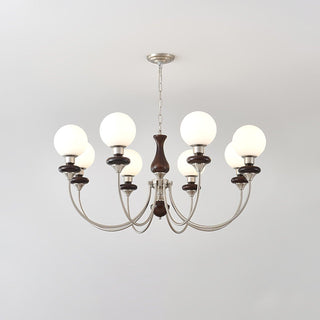 Lustra Lustre Rétro Laiton Noyer Verre