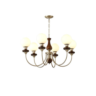 Lustra Lustre Rétro Laiton Noyer Verre