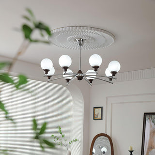 Lustra Lustre Boules en Verre et Noyer