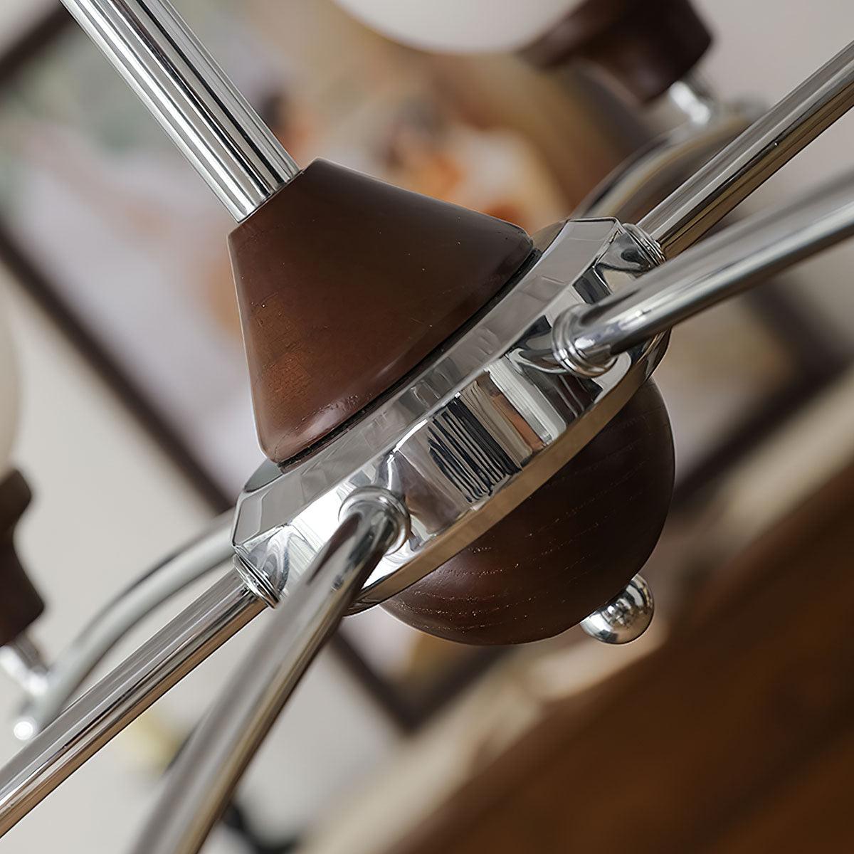 Neressa Lustre Boules en Verre et Noyer