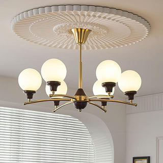 Lustra Lustre Boules en Verre et Noyer