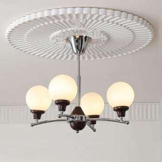 Lustra Lustre Boules en Verre et Noyer
