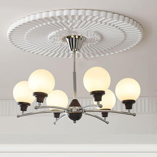 Lustra Lustre Boules en Verre et Noyer