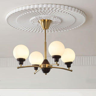 Lustra Lustre Boules en Verre et Noyer