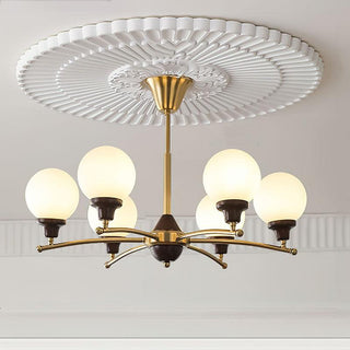 Lustra Lustre Boules en Verre et Noyer