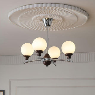 Lustra Lustre Boules en Verre et Noyer