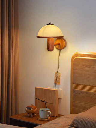 Lustra Applique Murale Champignon en Bois