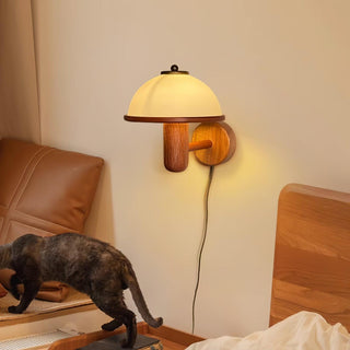 Lustra Applique Murale Champignon Bois de Chêne