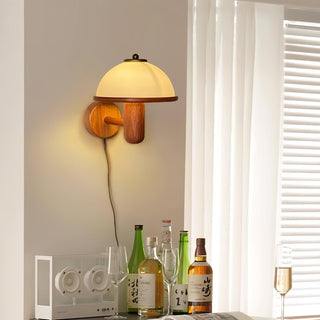Lustra Applique Murale Champignon en Bois