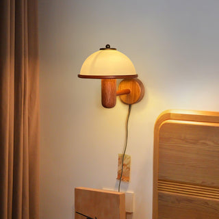 Lustra Applique Murale Champignon Bois de Chêne